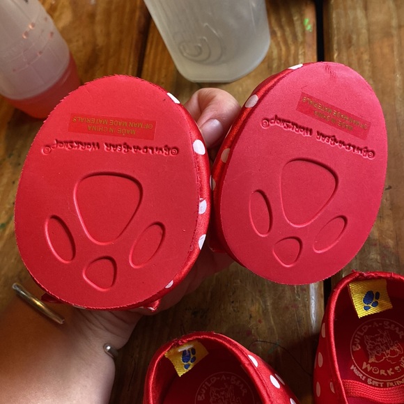 Build a bear shoes red with white poka dots great condition - Picture 2 of 3